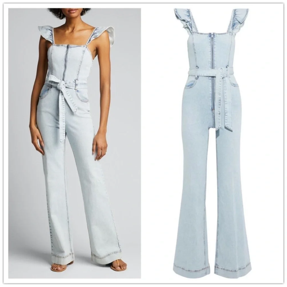 Alice + Olivia Gorgeous Flutter Sleeve Jumpsuit - Picture 2 of 10
